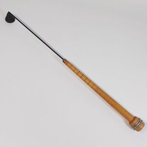 Vintage Iron Candle Snuffer Wood Handle Solid Cone Head With Detail